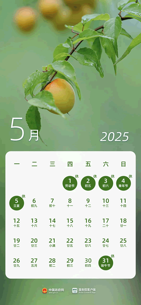 2025年5月节日放假安排查询 - 2025年5月节假日放假安排日历